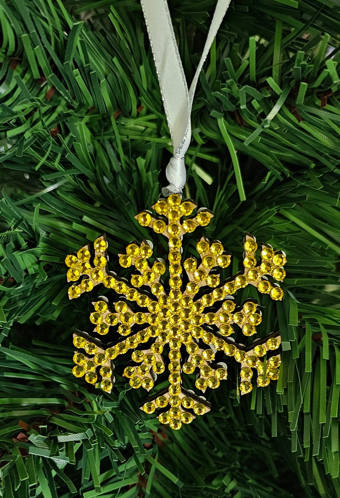 Rhinestone Snowflake Ornaments - Gold, Silver, White, etc