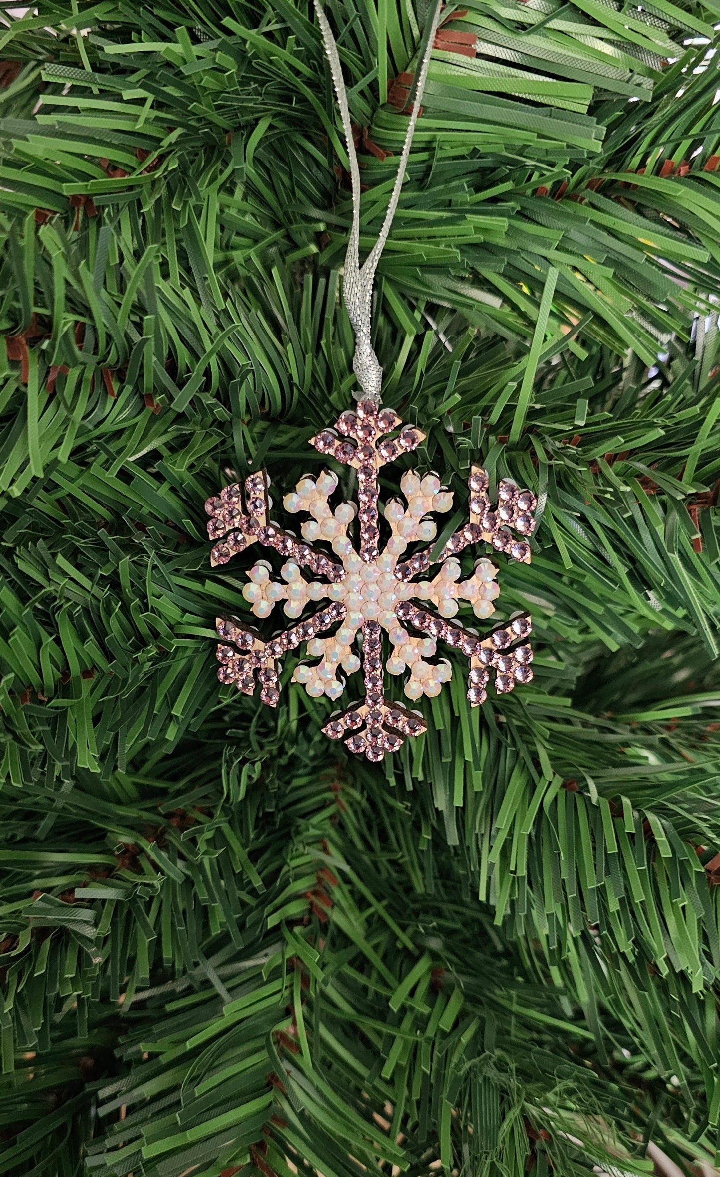 Rhinestone Snowflake Ornaments - Purple Variations