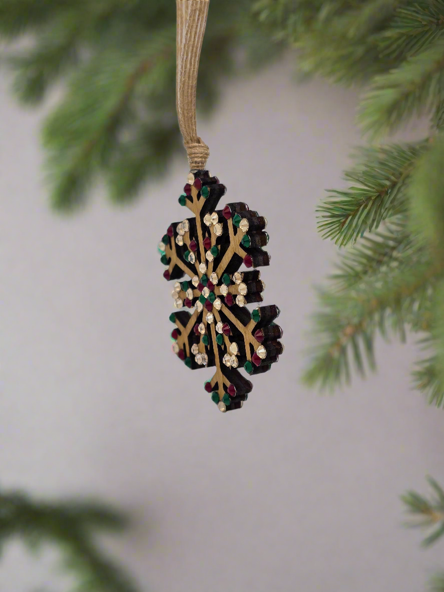 Rhinestone Snowflake - Ornament