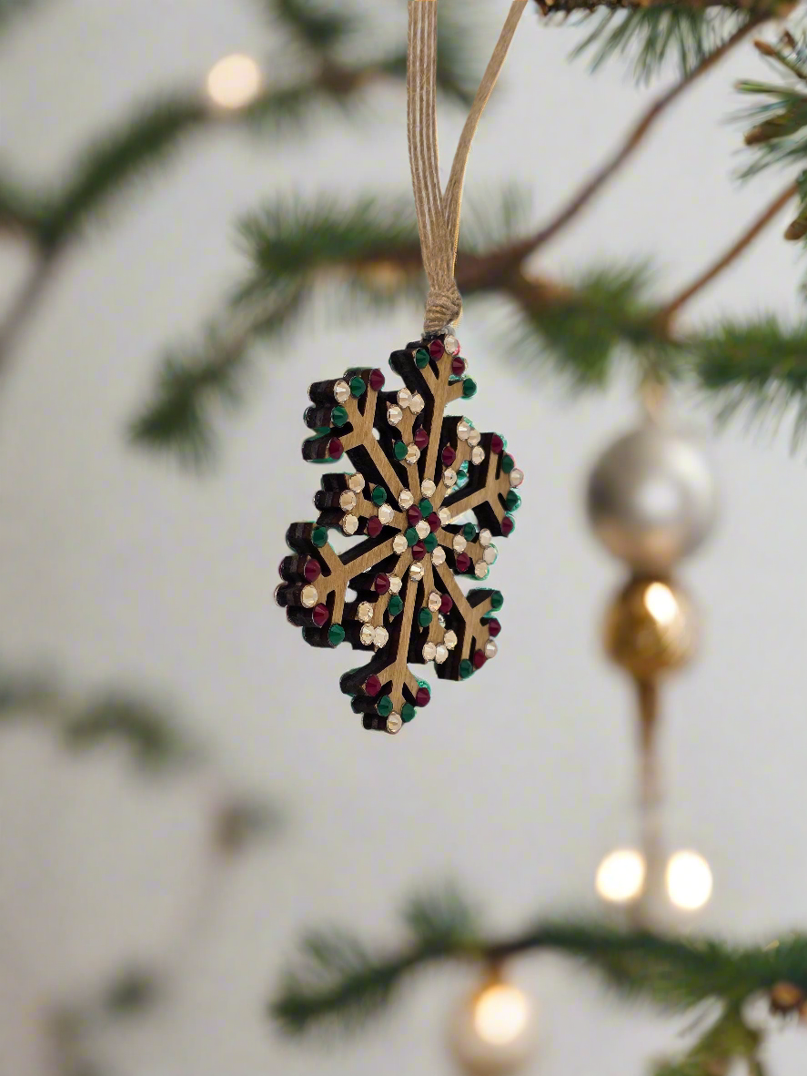 Rhinestone Snowflake - Ornament