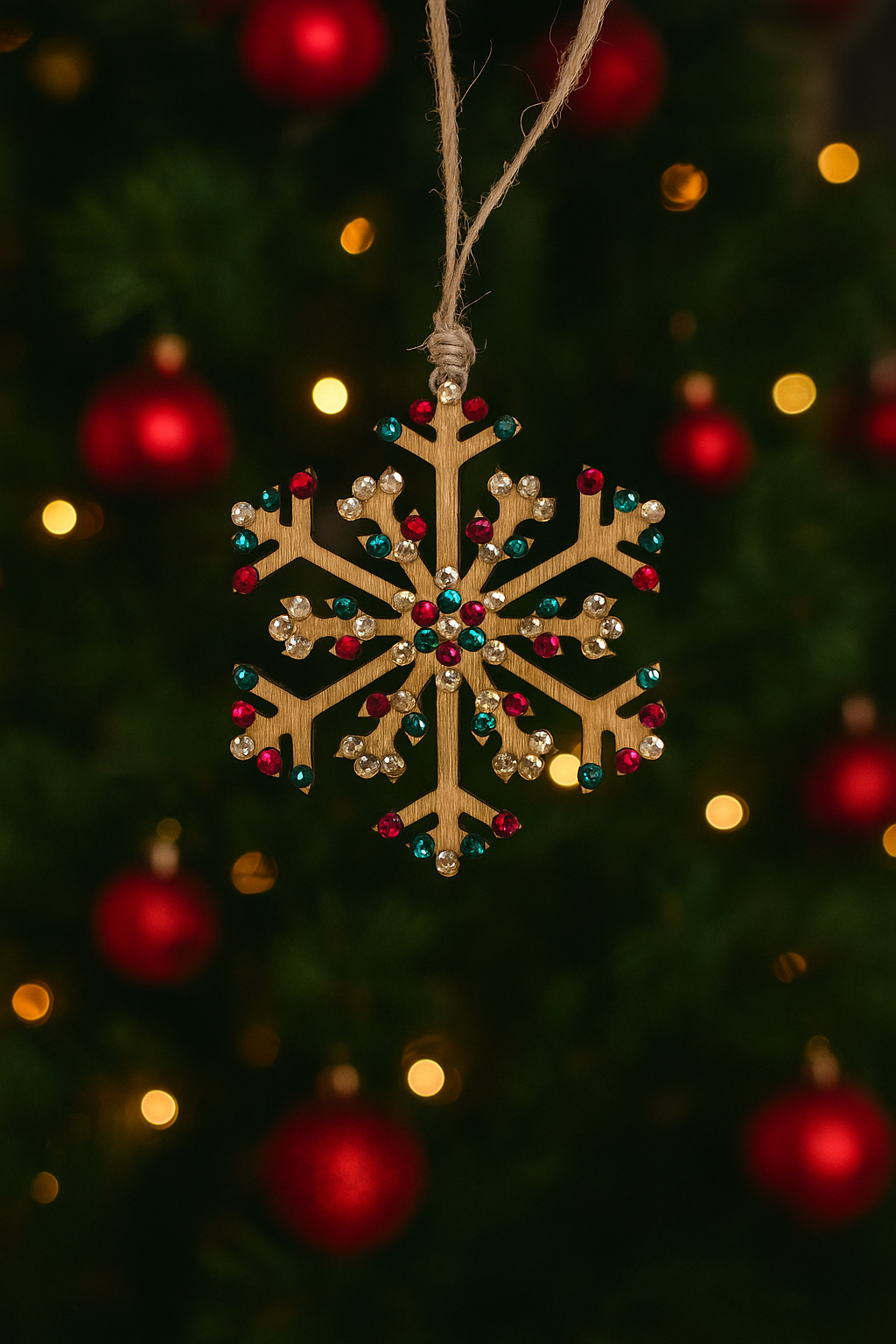 Rhinestone Snowflake - Ornament
