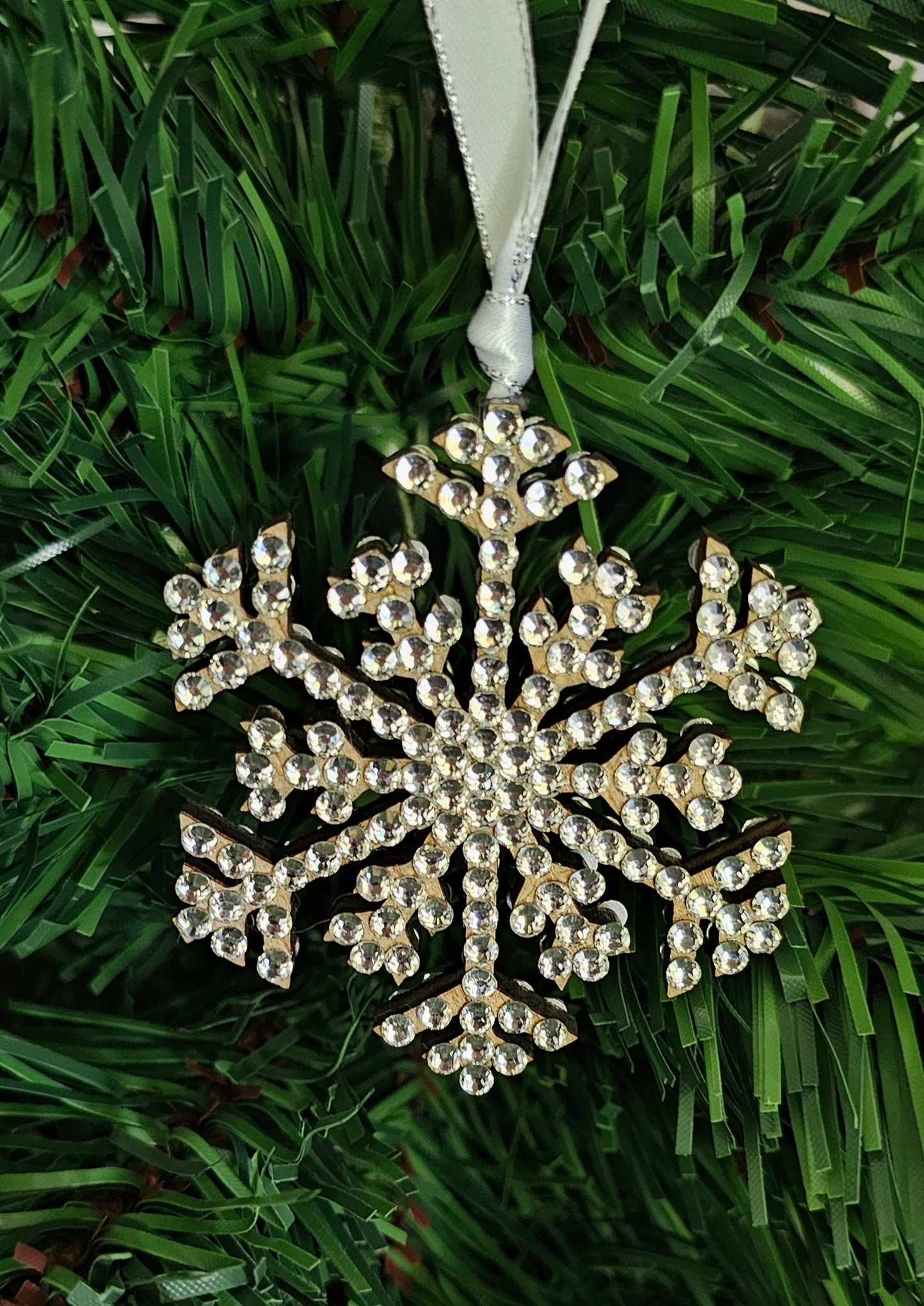 Rhinestone Snowflake Ornaments - Gold, Silver, White, etc