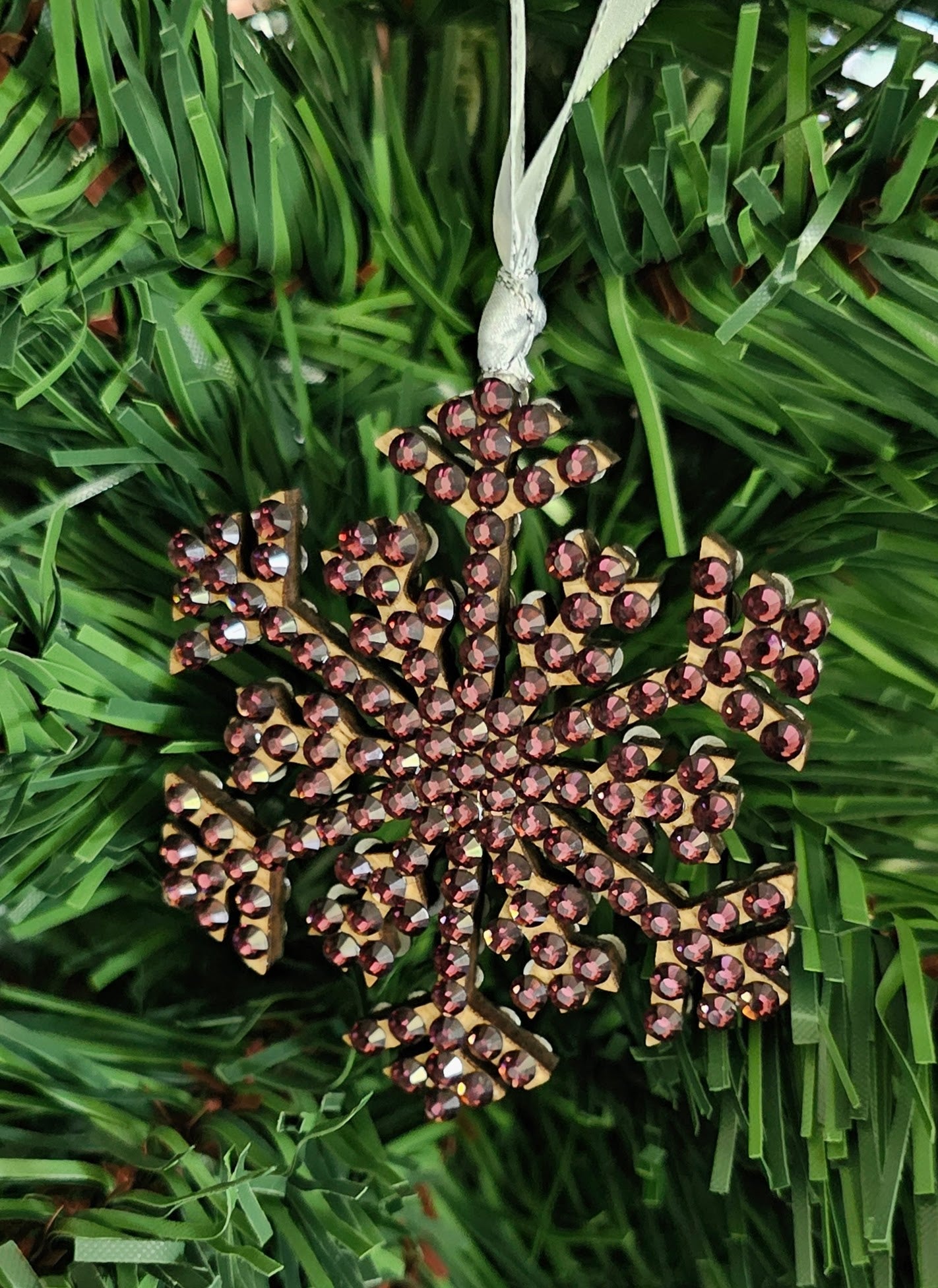 Rhinestone Snowflake Ornaments - Purple Variations