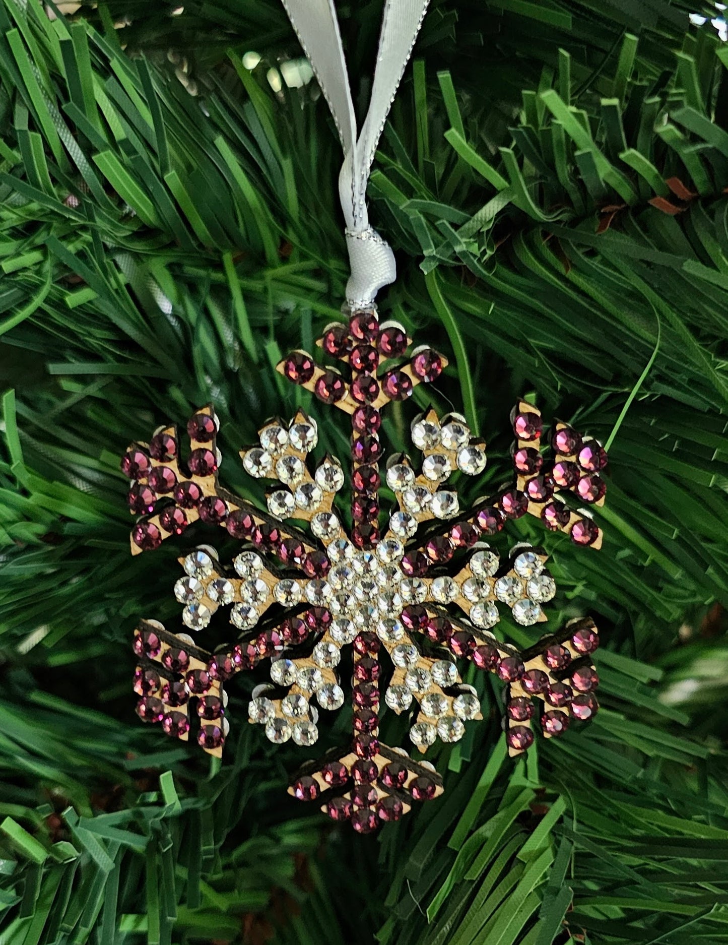 Rhinestone Snowflake Ornaments - Purple Variations