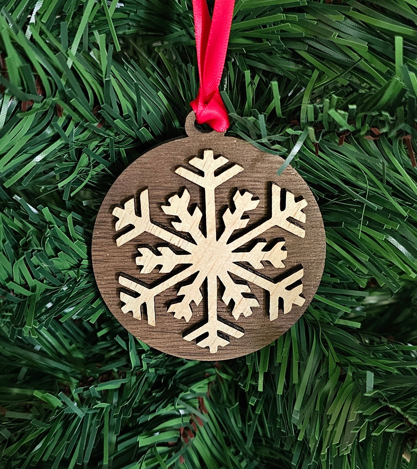 Snowflake w/ Rhinestones - Wood Ornaments