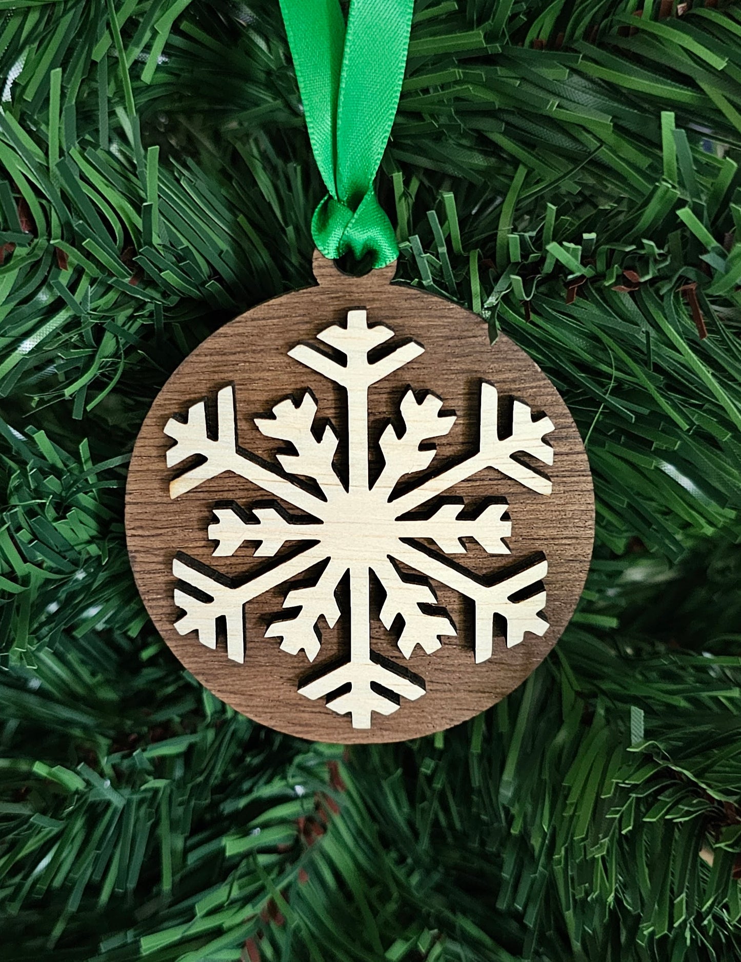 Snowflake w/ Rhinestones - Wood Ornaments