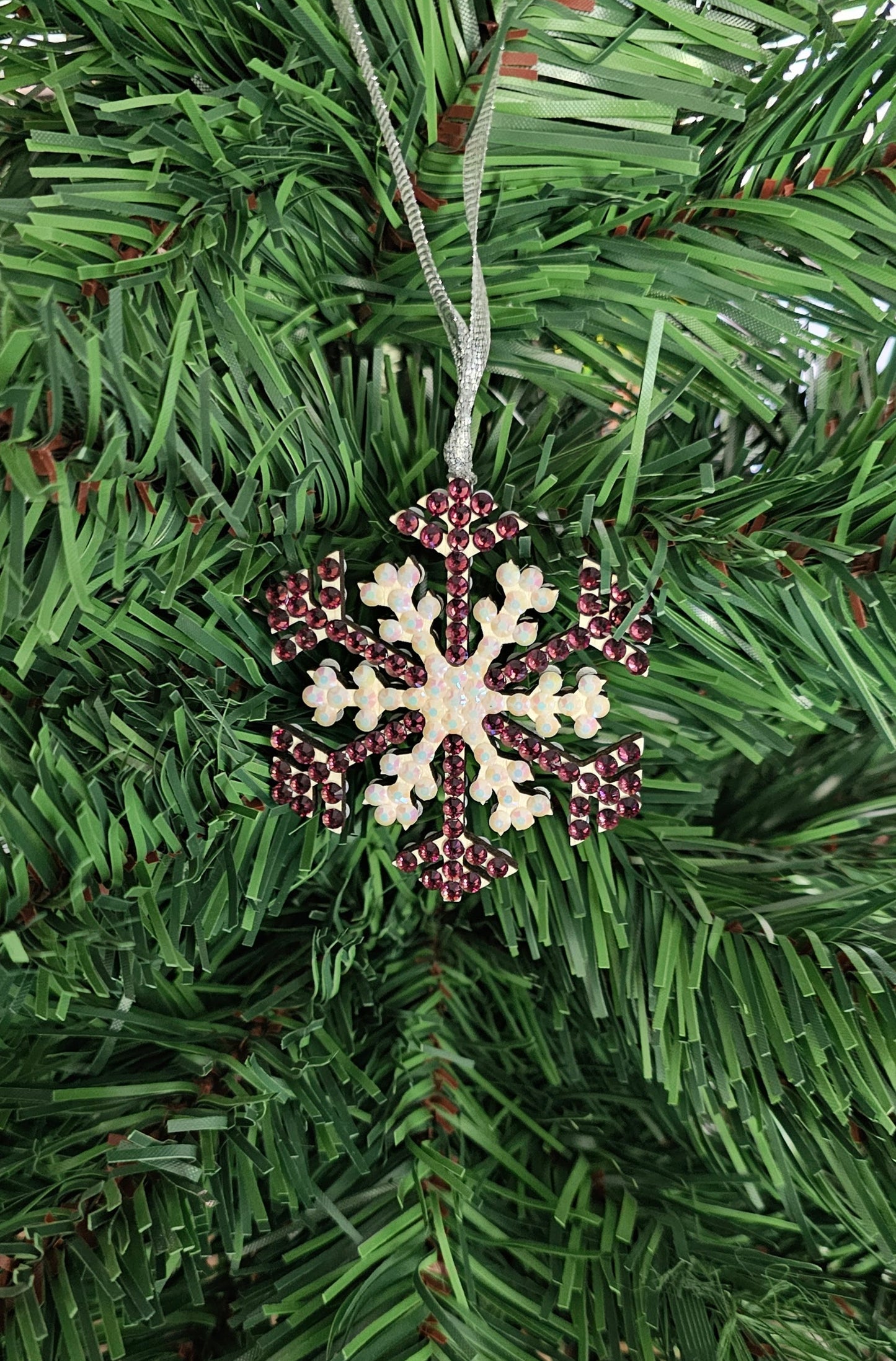 Rhinestone Snowflake Ornaments - Purple Variations