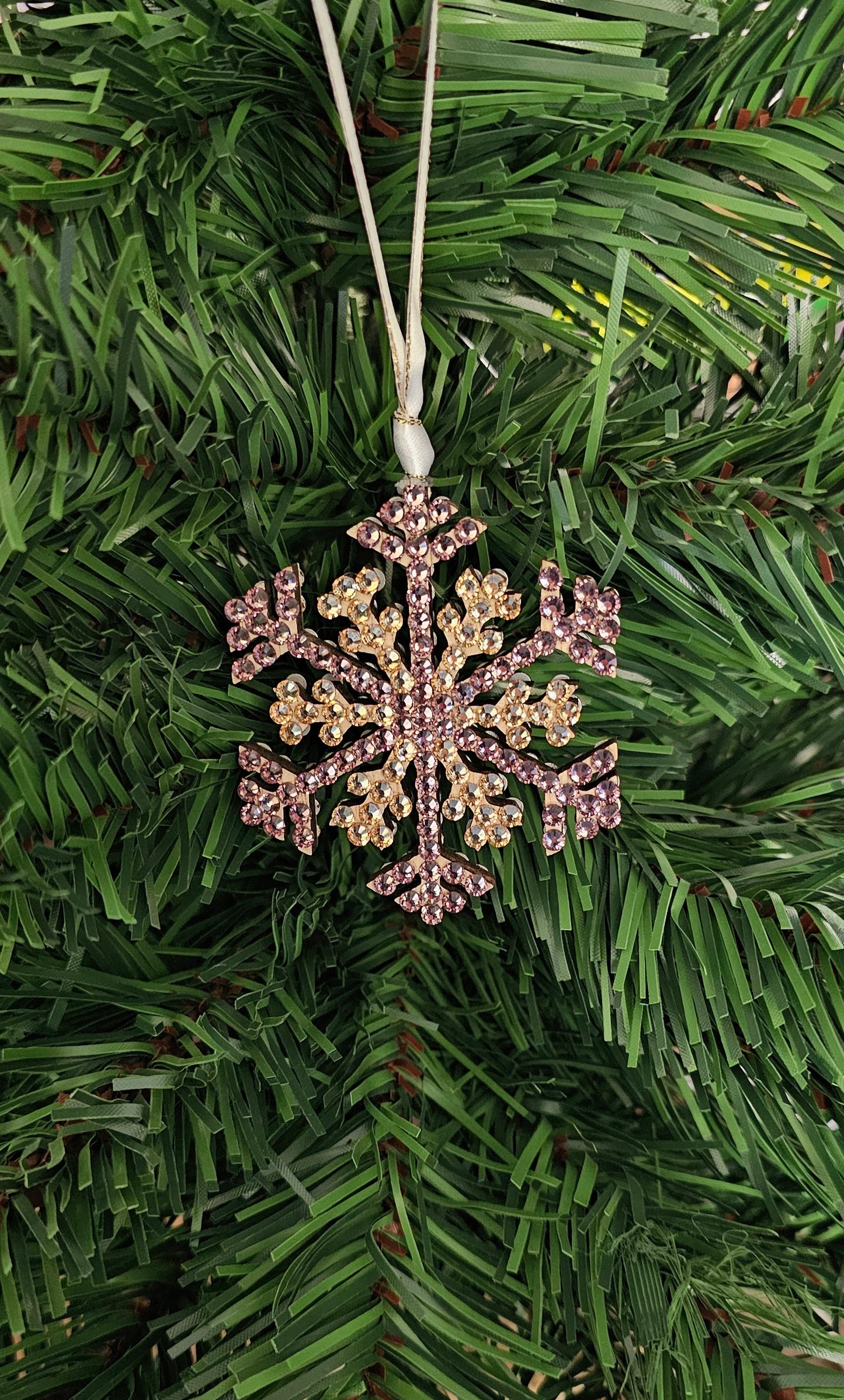 Rhinestone Snowflake Ornaments - Purple Variations