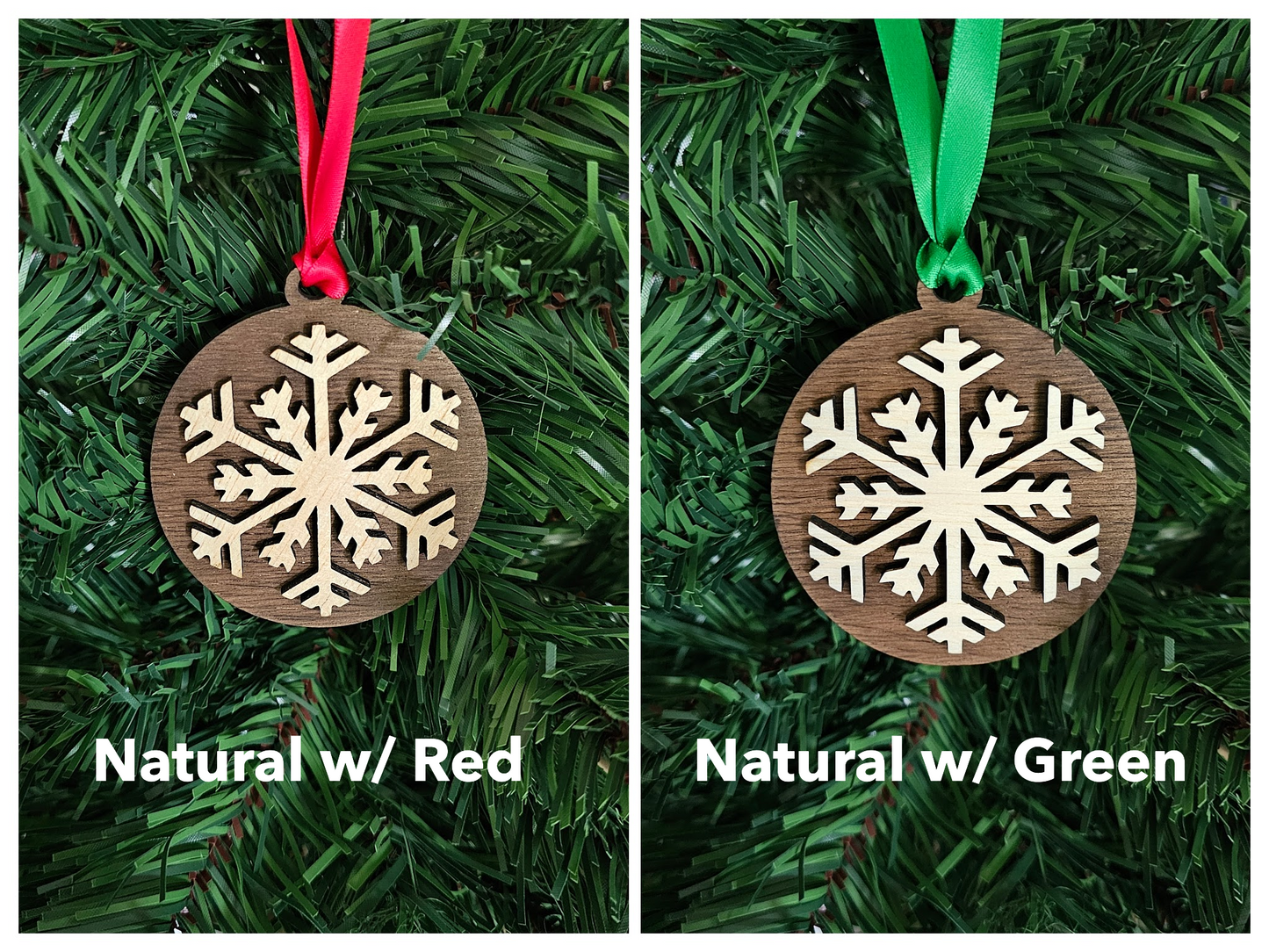 Snowflake w/ Rhinestones - Wood Ornaments